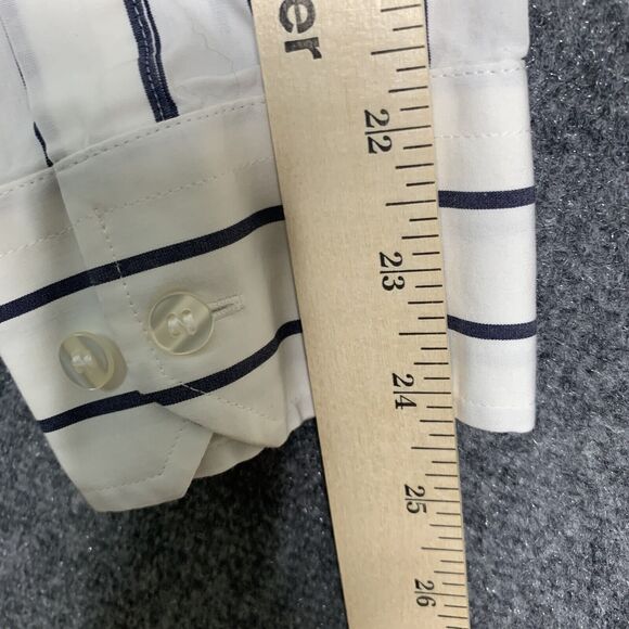 Murano Long Sleeve Slim Fit Button Up Shirt Men Size XL Striped Cotton Blend - Picture 12 of 16